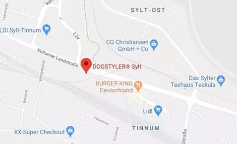 Jetzt your route to DOGSTYLER-Sylt now!